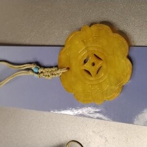 Carved stone necklace